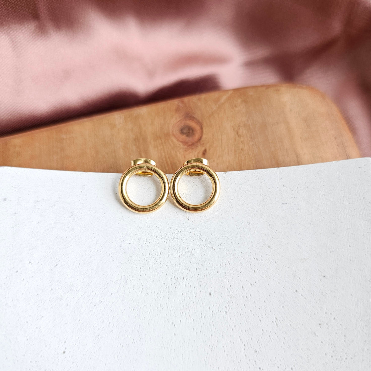 Luxe Gold Oriana Studs - Small from Spiffy & Splendid