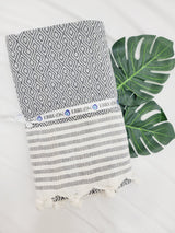 Throw Blanket,Sofa Cover, Cotton Throw Decoration in Navy from EBRU Home