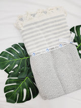 Throw Blanket,Sofa Cover, Cotton Throw Decoration in Gray from EBRU Home