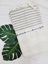 Throw Blanket,Sofa Cover, Cotton Throw Decoration in White from EBRU Home