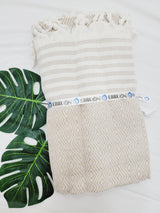 Throw Blanket,Sofa Cover, Cotton Throw Decoration in Beige from EBRU Home