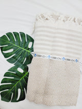 Throw Blanket,Sofa Cover, Cotton Throw Decoration in Beige from EBRU Home