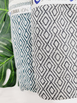 Throw Blanket,Sofa Cover, Cotton Throw Decoration in Aqua from EBRU Home