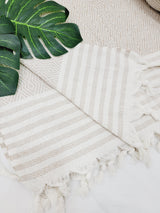 Throw Blanket,Sofa Cover, Cotton Throw Decoration in Beige from EBRU Home