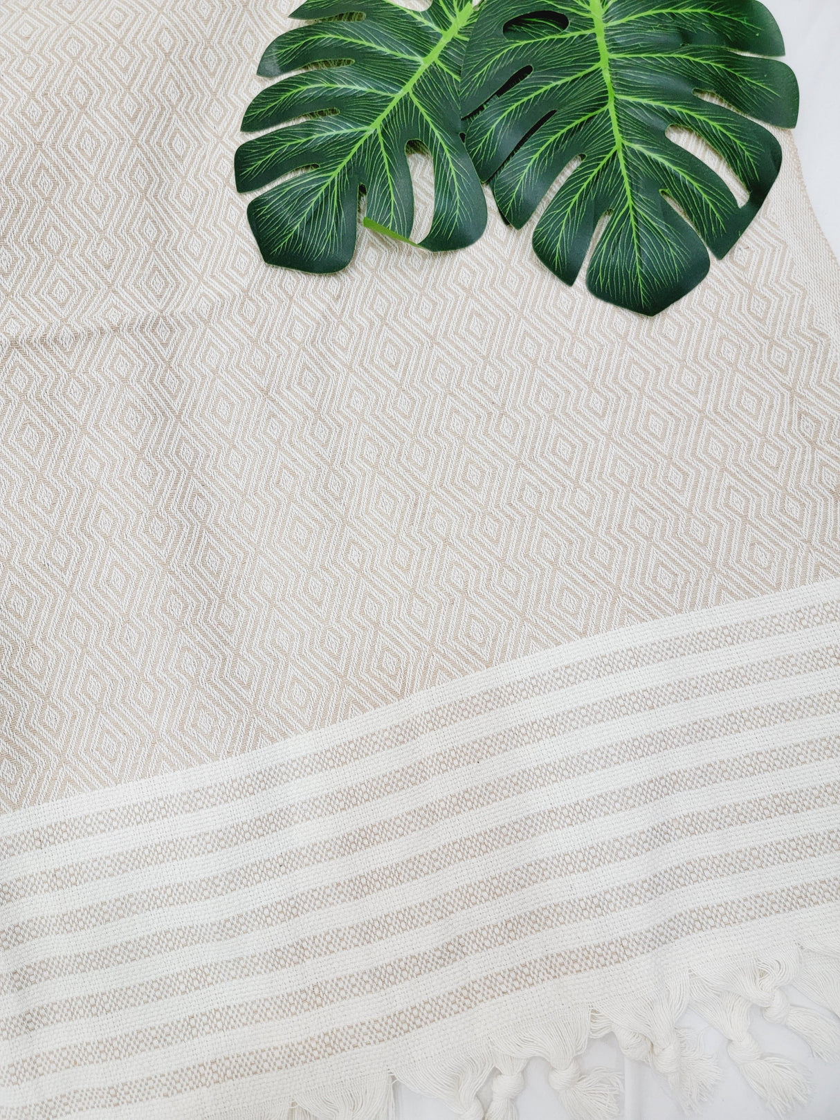 Throw Blanket,Sofa Cover, Cotton Throw Decoration in Beige from EBRU Home