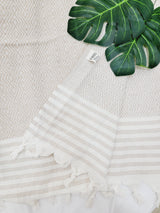 Throw Blanket,Sofa Cover, Cotton Throw Decoration in Beige from EBRU Home