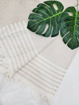 Throw Blanket,Sofa Cover, Cotton Throw Decoration in Beige from EBRU Home