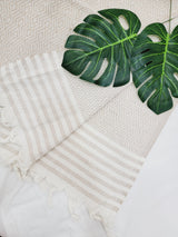 Throw Blanket,Sofa Cover, Cotton Throw Decoration in Beige from EBRU Home
