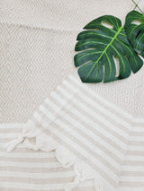 Throw Blanket,Sofa Cover, Cotton Throw Decoration in Beige from EBRU Home