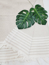 Throw Blanket,Sofa Cover, Cotton Throw Decoration in Beige from EBRU Home