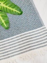 Throw Blanket,Sofa Cover, Cotton Throw Decoration in Aqua from EBRU Home
