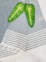Throw Blanket,Sofa Cover, Cotton Throw Decoration in Aqua from EBRU Home