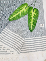 Throw Blanket,Sofa Cover, Cotton Throw Decoration in Aqua from EBRU Home