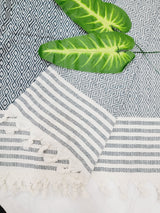 Throw Blanket,Sofa Cover, Cotton Throw Decoration in Aqua from EBRU Home