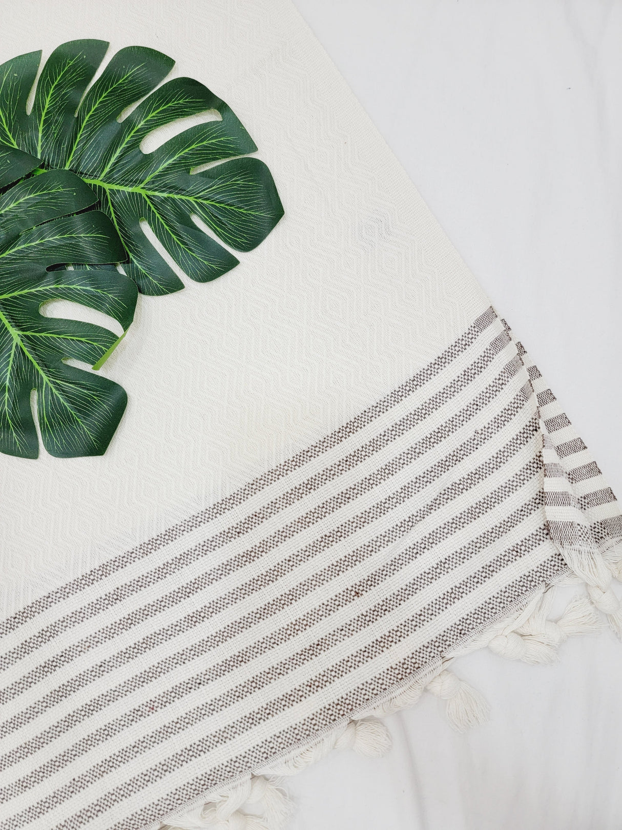 Throw Blanket,Sofa Cover, Cotton Throw Decoration in White from EBRU Home