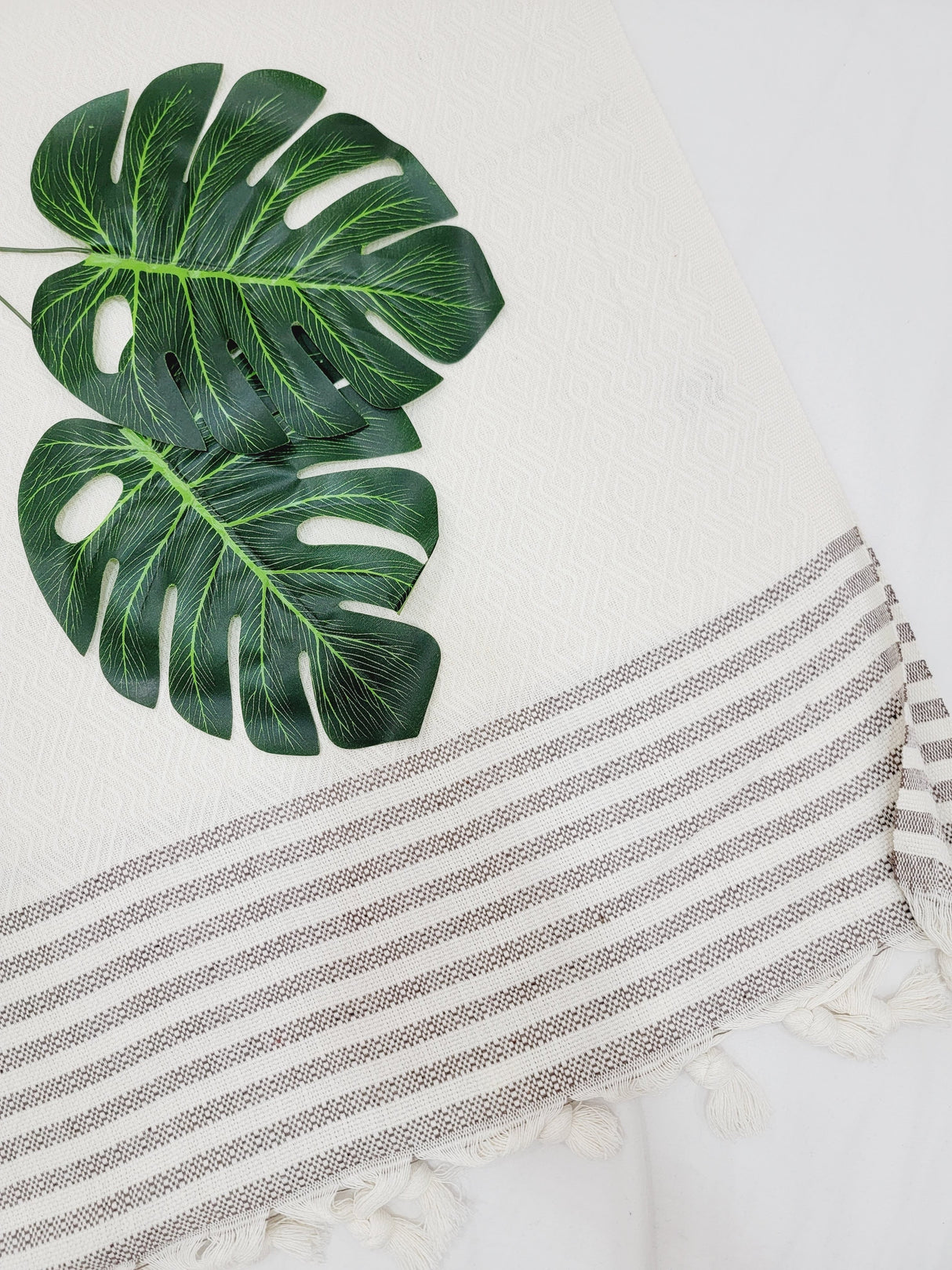 Throw Blanket,Sofa Cover, Cotton Throw Decoration in White from EBRU Home