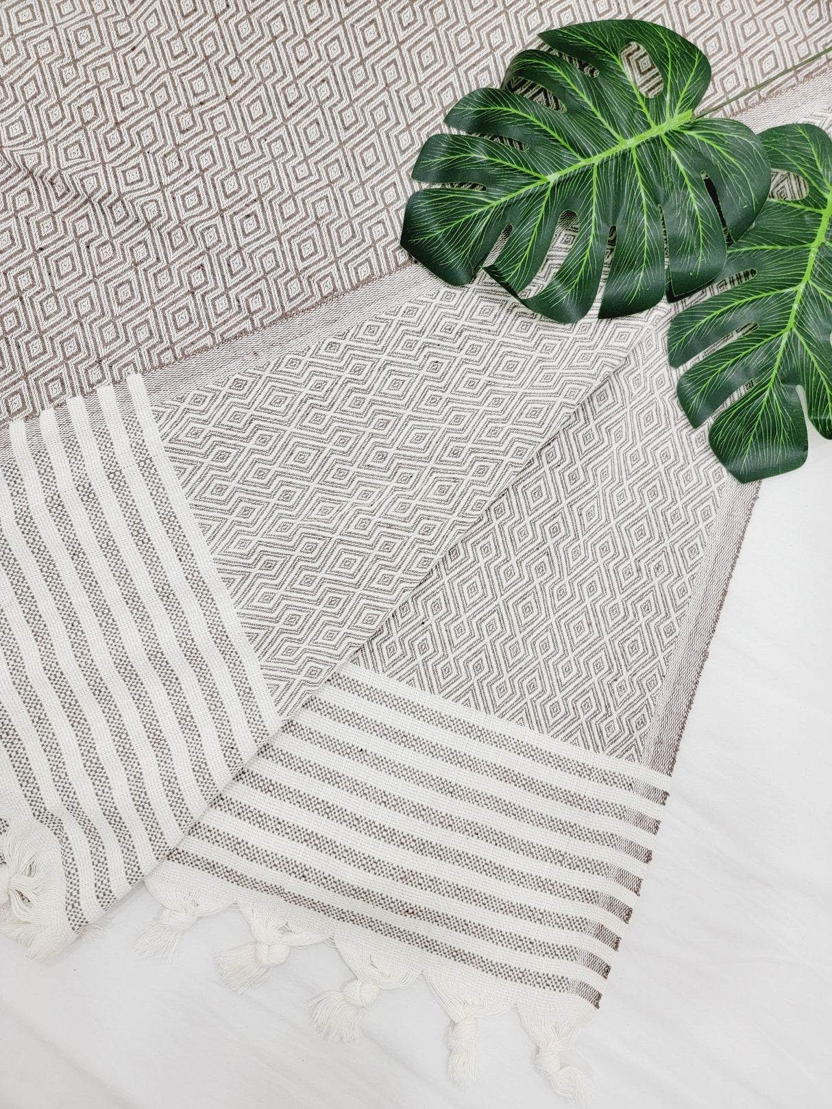 Throw Blanket,Sofa Cover, Cotton Throw Decoration in Brown from EBRU Home