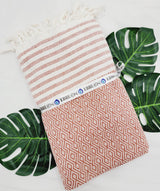 Throw Blanket,Sofa Cover, Cotton Throw Decoration in Tabacco from EBRU Home