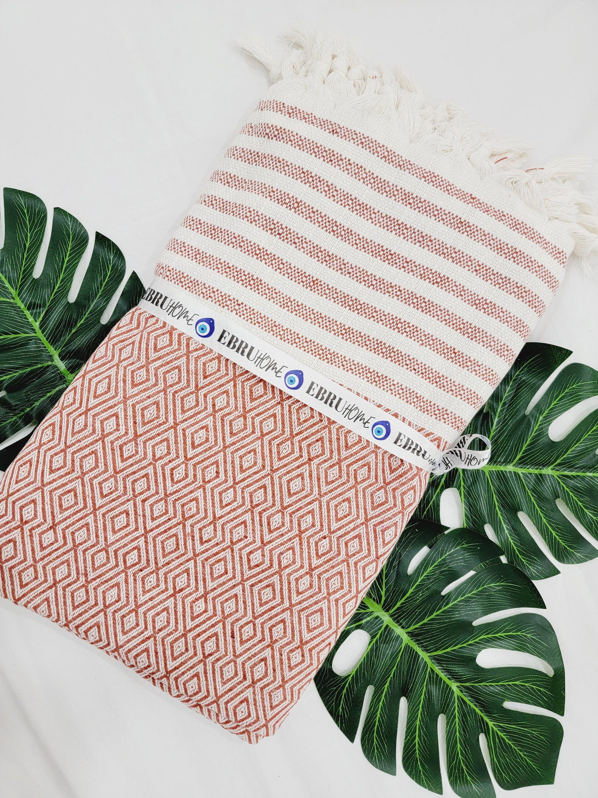 Throw Blanket,Sofa Cover, Cotton Throw Decoration in Tabacco from EBRU Home
