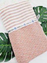 Throw Blanket,Sofa Cover, Cotton Throw Decoration in Tabacco from EBRU Home
