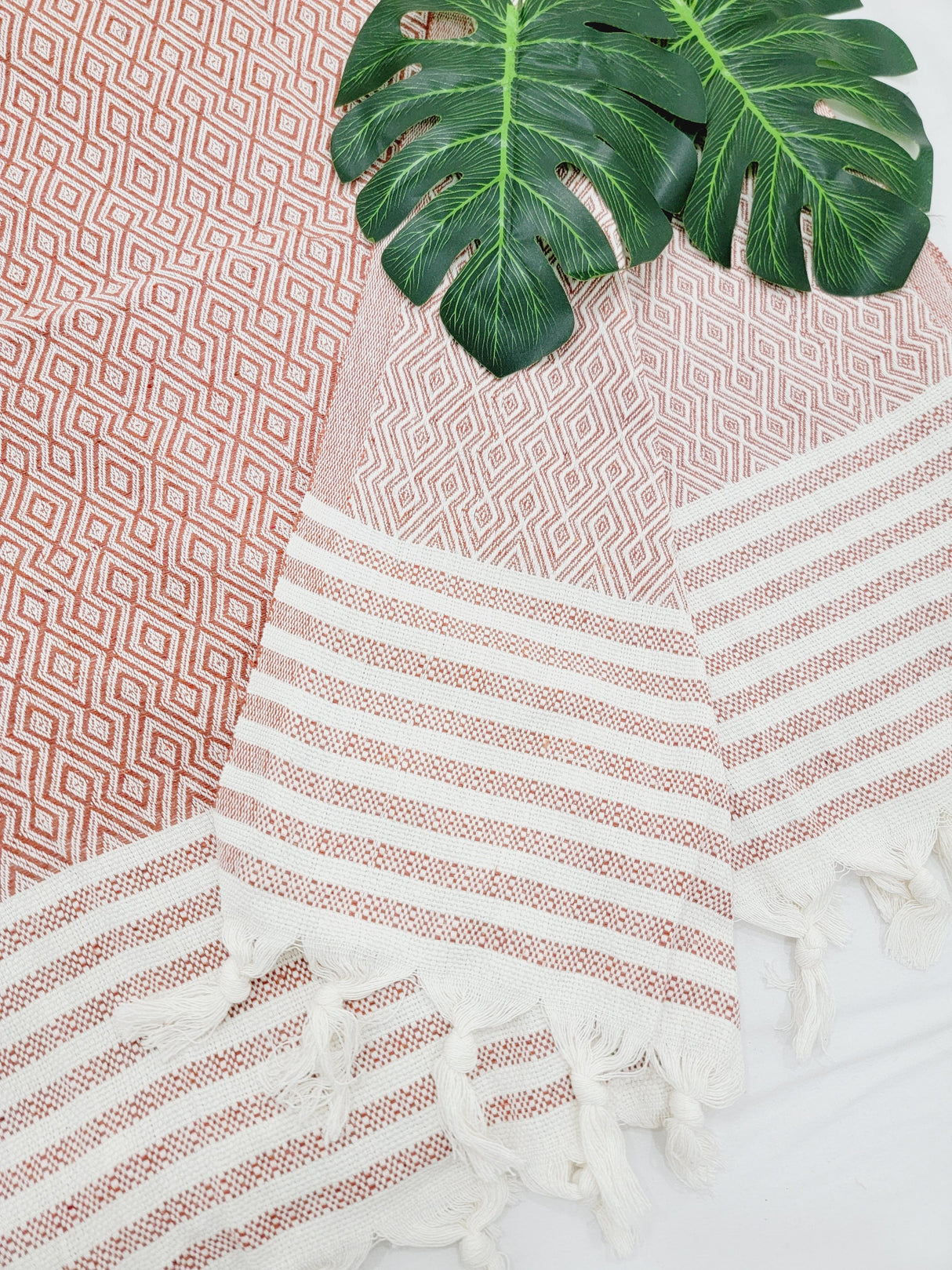 Throw Blanket,Sofa Cover, Cotton Throw Decoration in Tabacco from EBRU Home