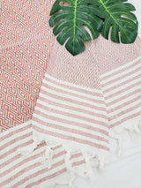 Throw Blanket,Sofa Cover, Cotton Throw Decoration in Tabacco from EBRU Home
