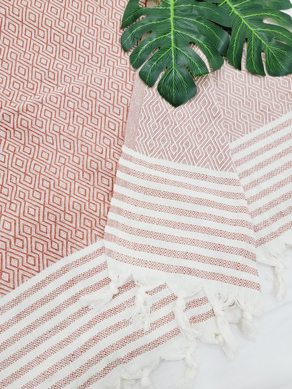 Throw Blanket,Sofa Cover, Cotton Throw Decoration in Tabacco from EBRU Home