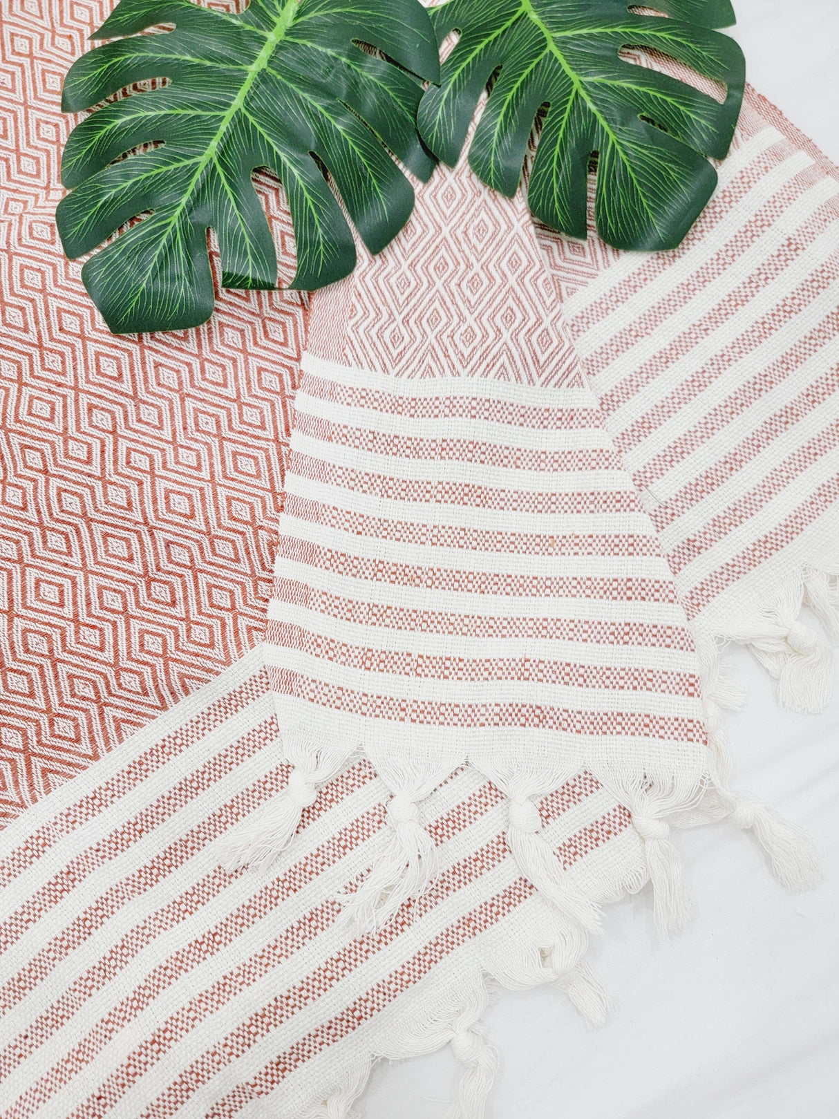 Throw Blanket,Sofa Cover, Cotton Throw Decoration in Tabacco from EBRU Home