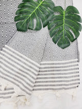 Throw Blanket,Sofa Cover, Cotton Throw Decoration in Navy from EBRU Home