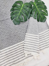 Throw Blanket,Sofa Cover, Cotton Throw Decoration in Navy from EBRU Home