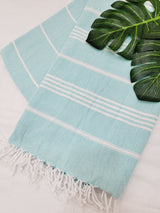 Easy carry Quick Dry Towel, Authentic Turkish Towel - Light Aqua from EBRU Home