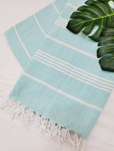 Easy carry Quick Dry Towel, Authentic Turkish Towel - Light Aqua from EBRU Home