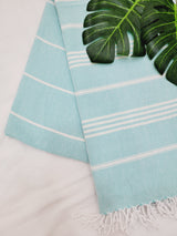 Easy carry Quick Dry Towel, Authentic Turkish Towel - Light Aqua from EBRU Home