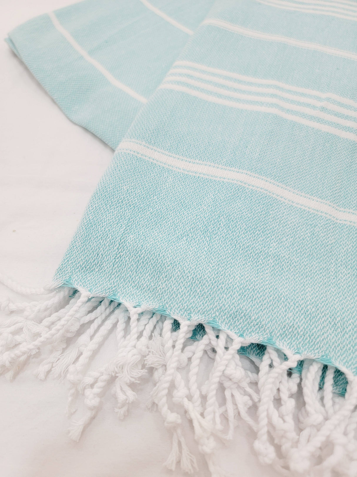 Easy carry Quick Dry Towel, Authentic Turkish Towel - Light Aqua from EBRU Home