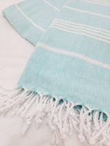 Easy carry Quick Dry Towel, Authentic Turkish Towel - Light Aqua from EBRU Home