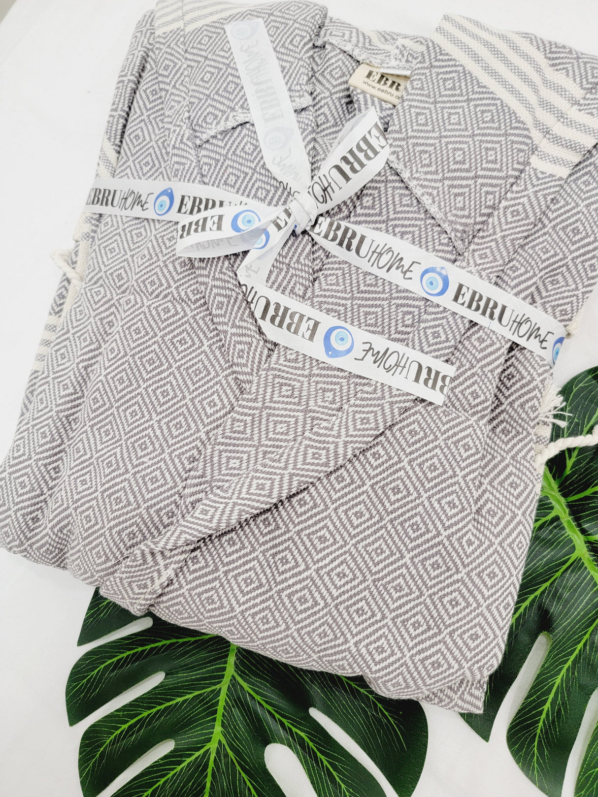 Unisex Robe, Beach or spa Robe with pockets - Gray from EBRU Home