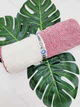 Beach/Bath Sand Free Towels-Easy Carry Quick Dry Thin Towel- Cherry