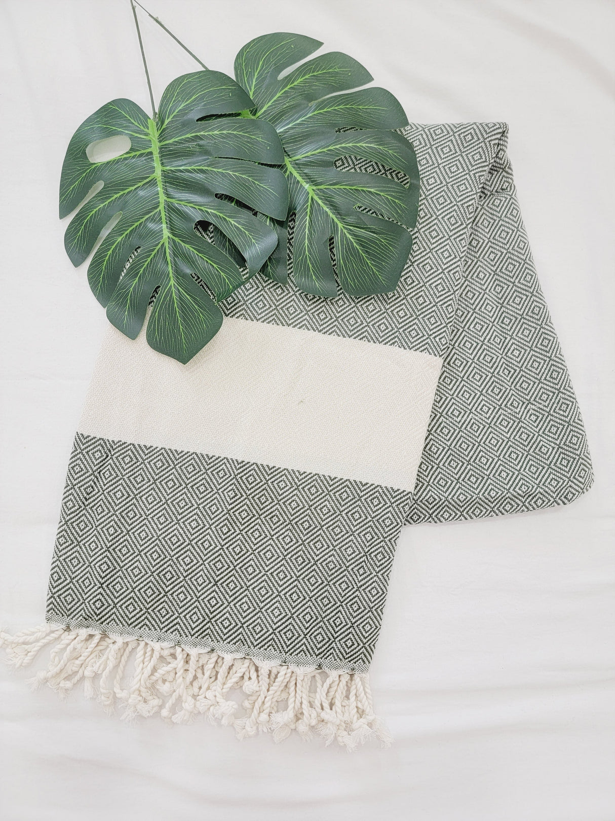 Beach/Bath Sand Free Towels-Easy Carry Quick Dry Thin Towel- Green