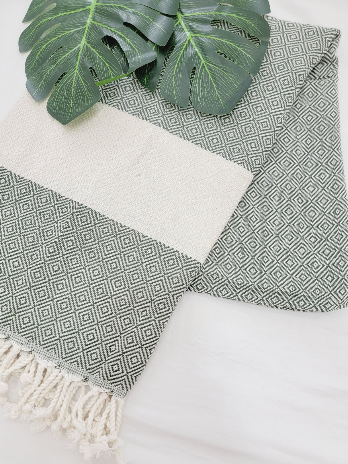 Beach/Bath Sand Free Towels-Easy Carry Quick Dry Thin Towel- Green
