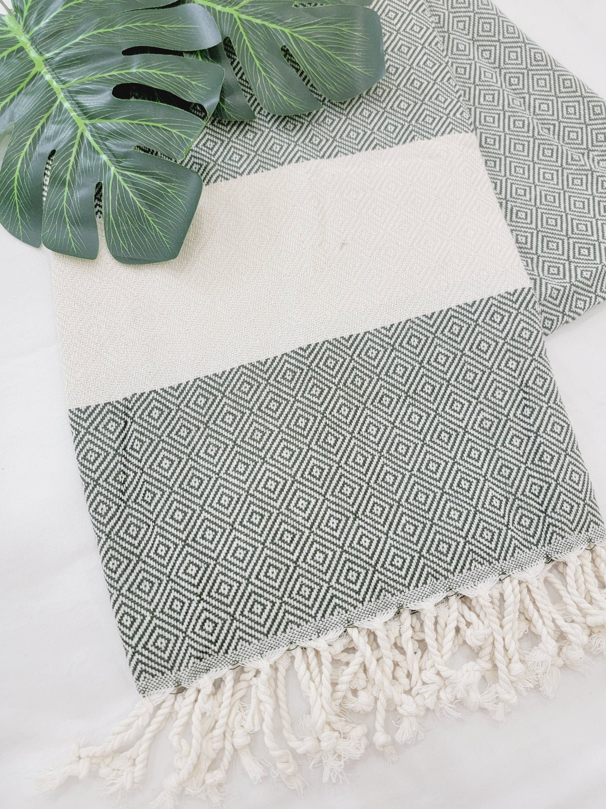Beach/Bath Sand Free Towels-Easy Carry Quick Dry Thin Towel- Green