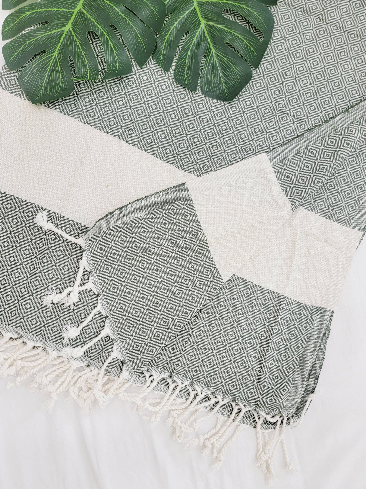 Beach/Bath Sand Free Towels-Easy Carry Quick Dry Thin Towel- Green