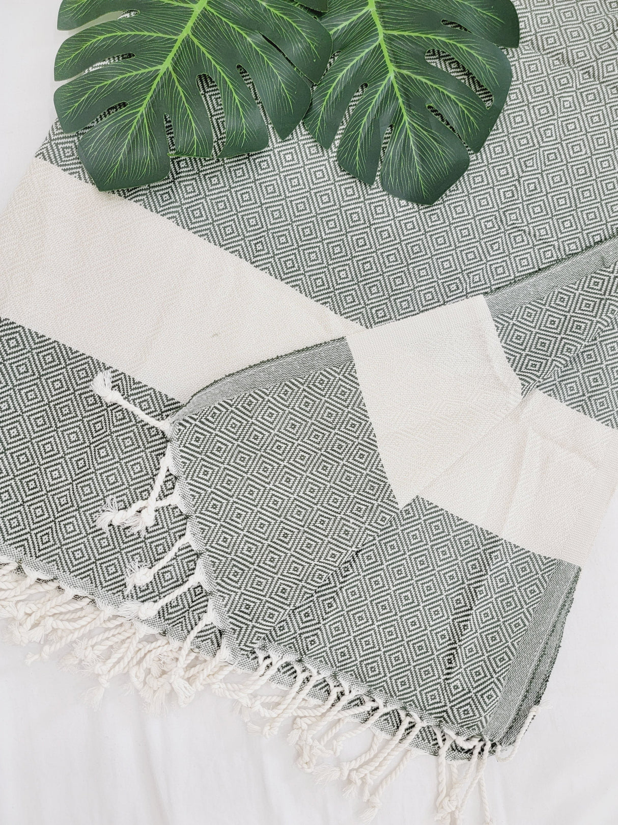 Beach/Bath Sand Free Towels-Easy Carry Quick Dry Thin Towel- Green