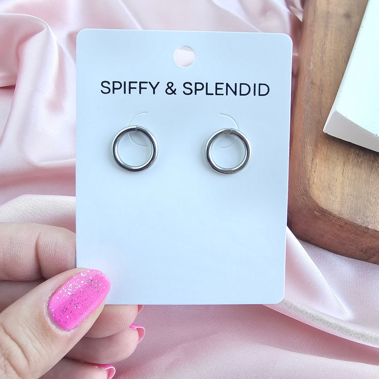 Luxe Silver Oriana Studs - Medium from Spiffy & Splendid