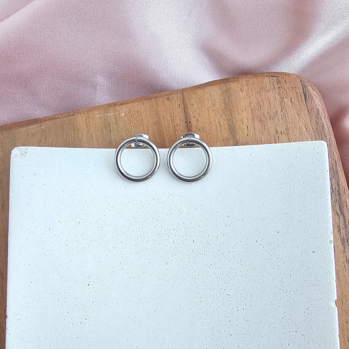 Luxe Silver Oriana Studs - Medium from Spiffy & Splendid