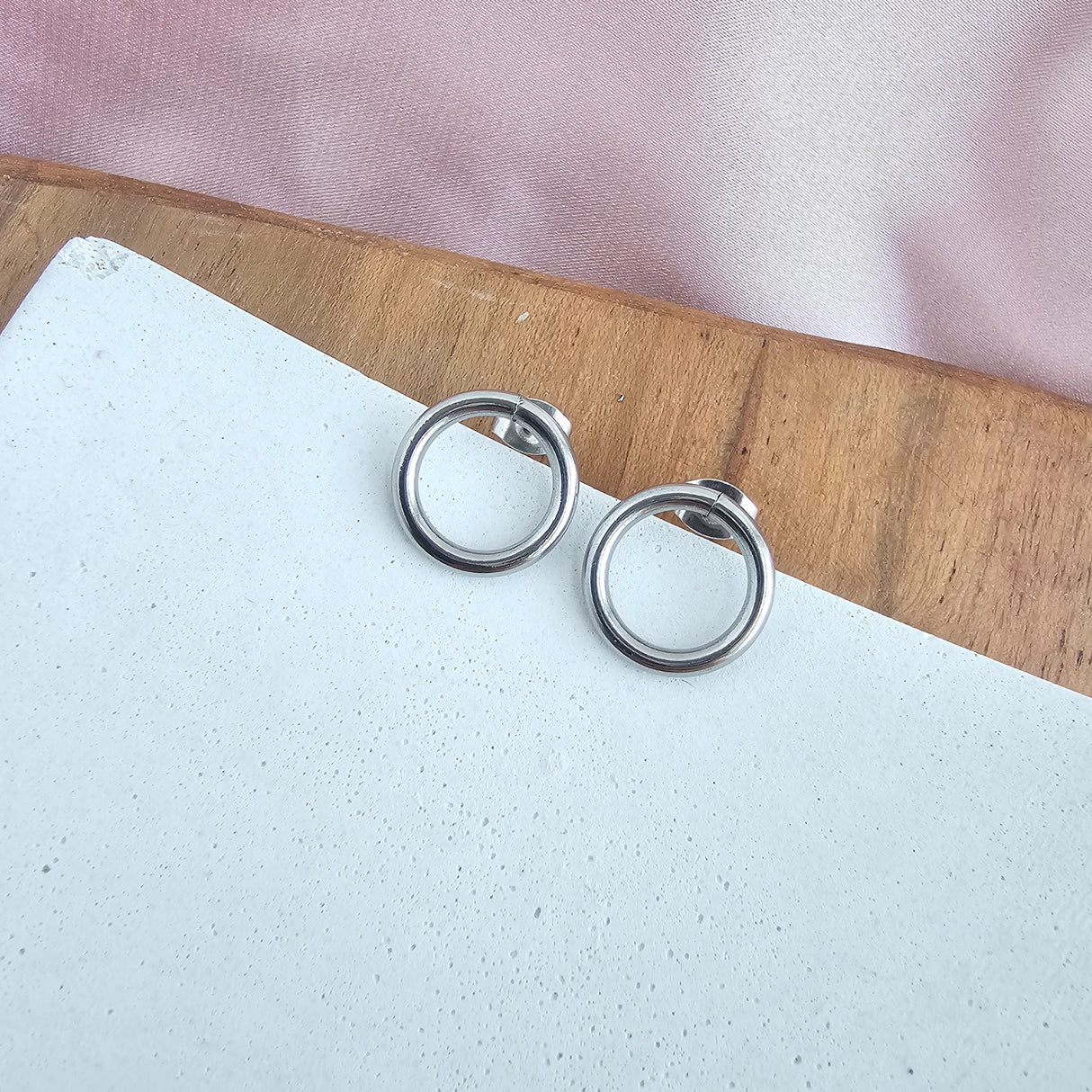 Luxe Silver Oriana Studs - Medium from Spiffy & Splendid