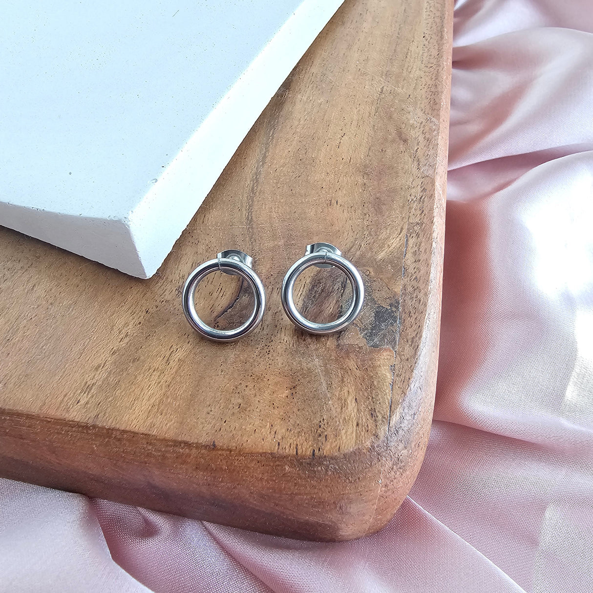 Luxe Silver Oriana Studs - Medium from Spiffy & Splendid