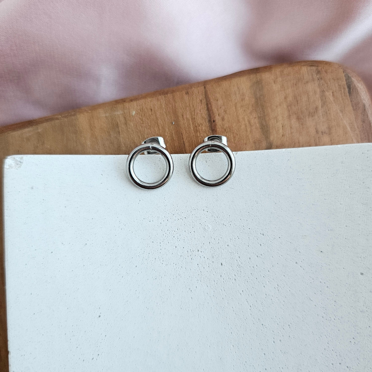 Luxe Silver Oriana Studs - Small from Spiffy & Splendid