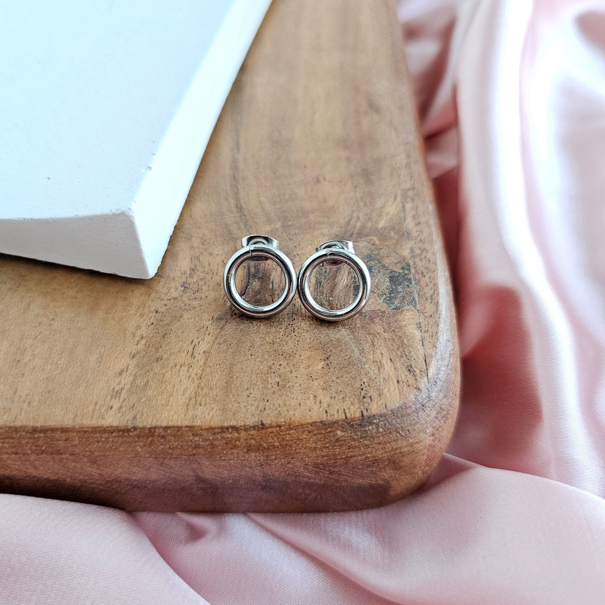 Luxe Silver Oriana Studs - Small from Spiffy & Splendid