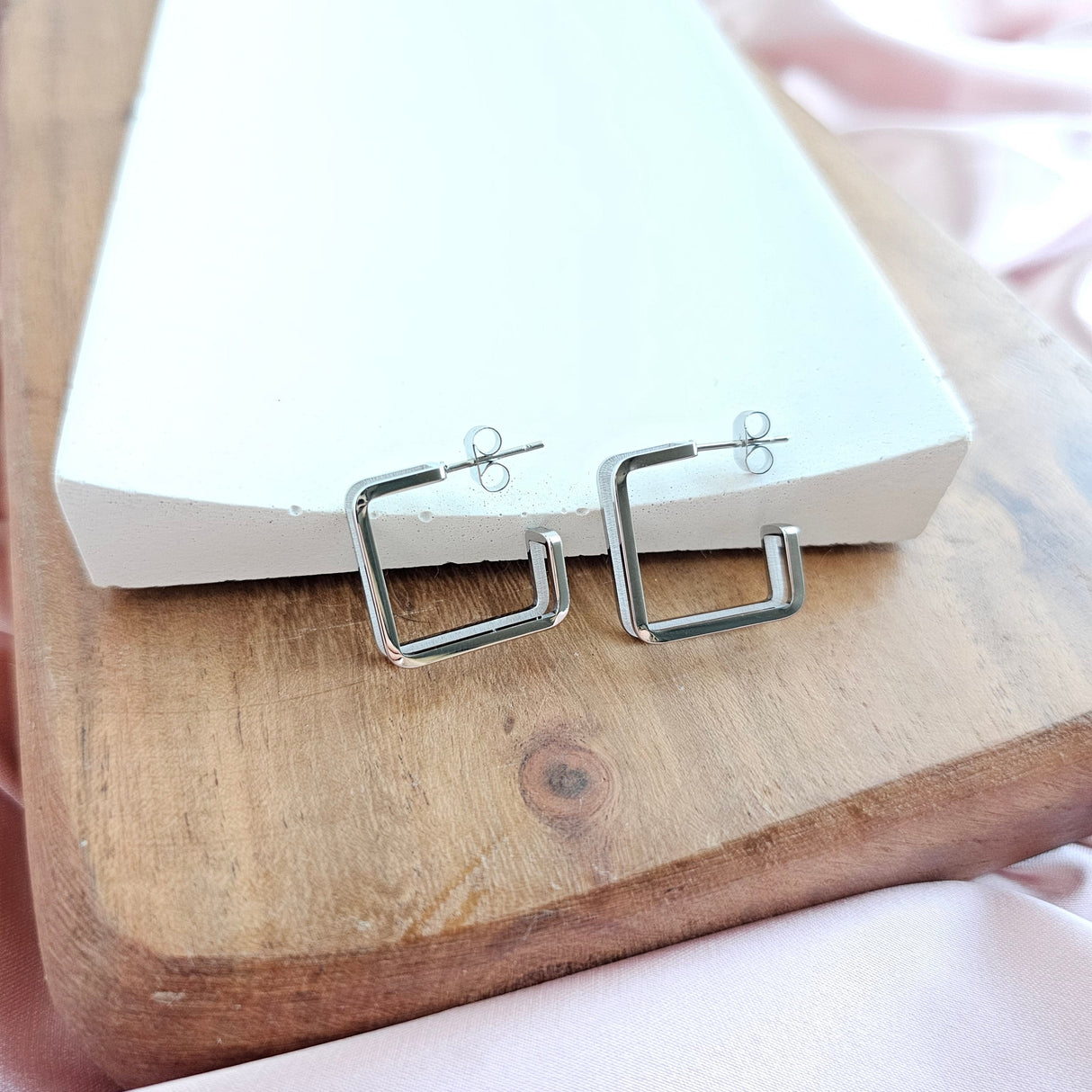 Luxe Silver Kamora Hoops from Spiffy & Splendid