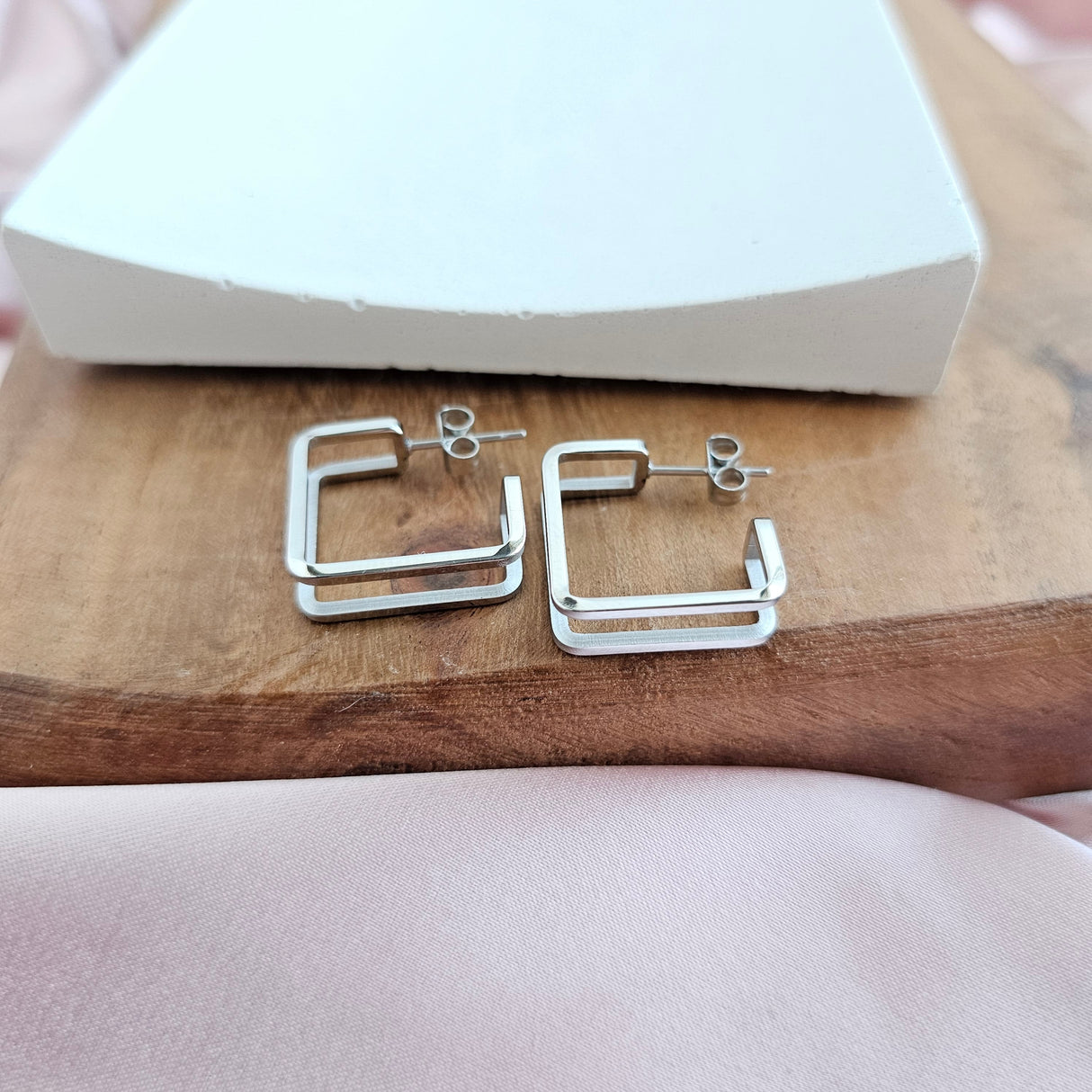 Luxe Silver Kamora Hoops from Spiffy & Splendid